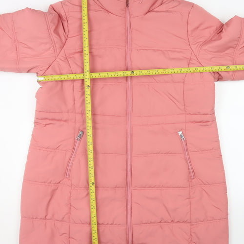 Marks and Spencer Womens Pink Long Puffer Coat Size 20