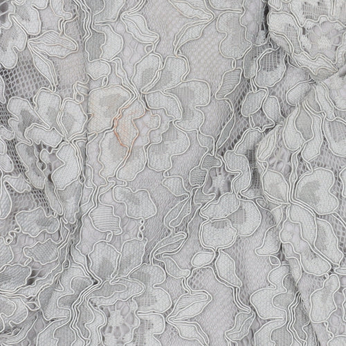MNG Women Grey Floral Lace Blazer Jacket Size 14 Tailored Formal