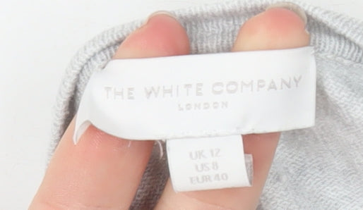 The White Company Women Grey Size 12 Lightweight Open Knit Cardigan