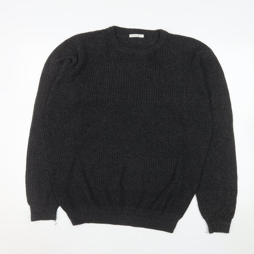 Exact Men’s Black Cotton Crew Neck Knit Jumper Size L