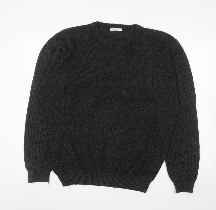 Exact Men’s Black Cotton Crew Neck Knit Jumper Size L