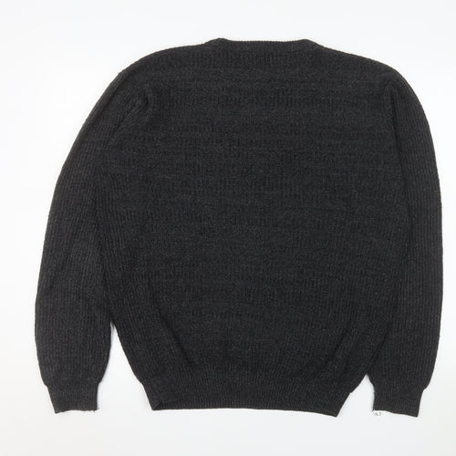 Exact Men’s Black Cotton Crew Neck Knit Jumper Size L