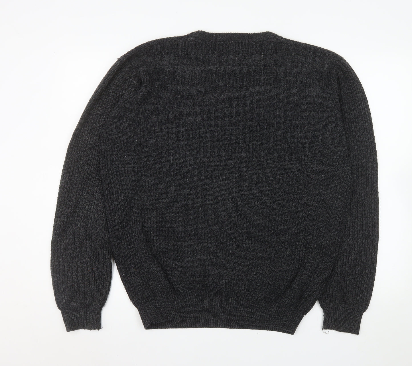 Exact Men’s Black Cotton Crew Neck Knit Jumper Size L