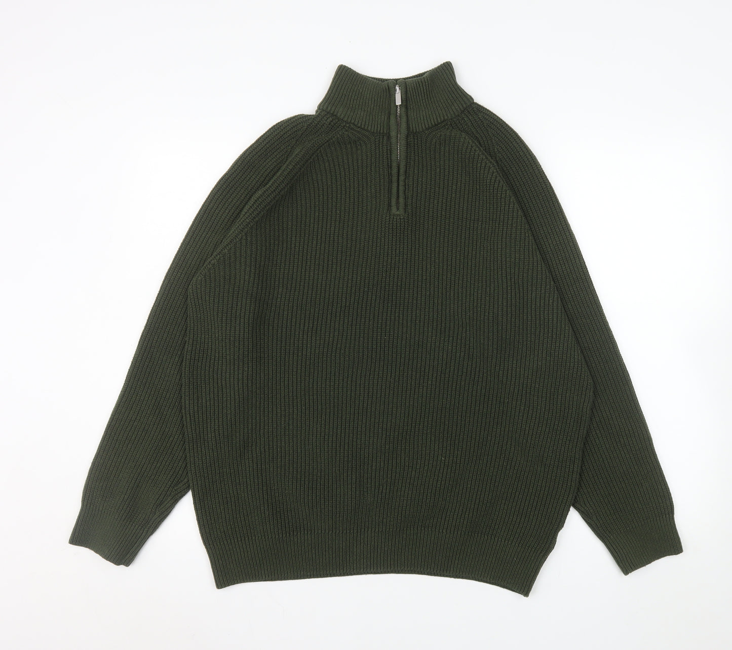 Tu Men’s Green 1/4 Zip Knit Pullover Sweatshirt Size L