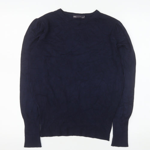 Marks and Spencer Women’s Blue Crew Neck Cotton Jumper Size 10