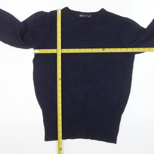 Marks and Spencer Women’s Blue Crew Neck Cotton Jumper Size 10