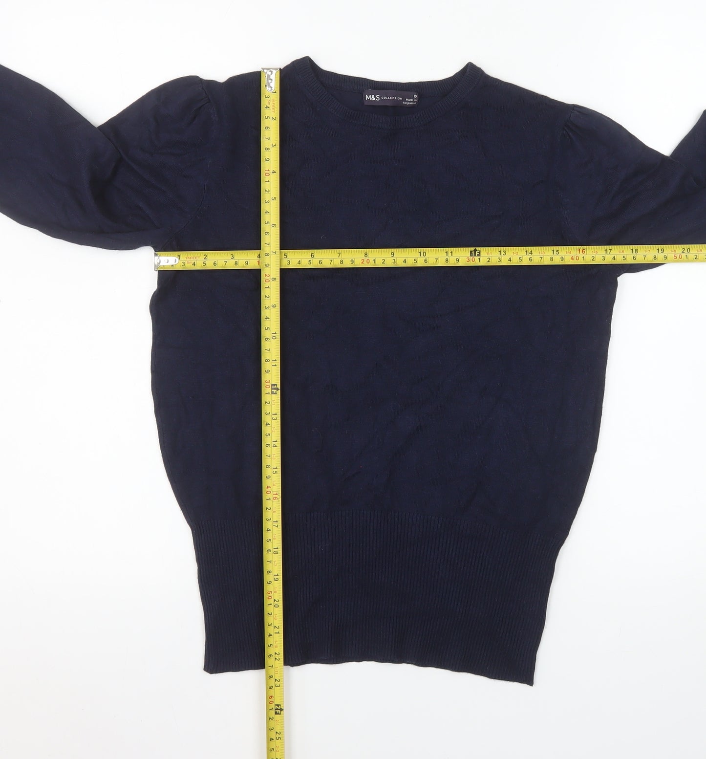 Marks and Spencer Women’s Blue Crew Neck Cotton Jumper Size 10