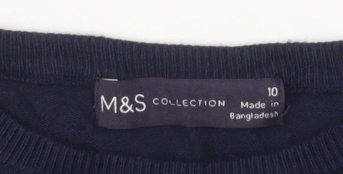 Marks and Spencer Women’s Blue Crew Neck Cotton Jumper Size 10