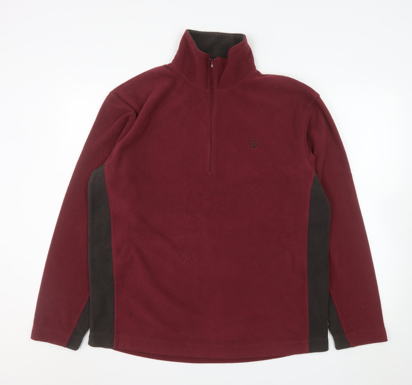 Hawkshead Men's Red Fleece 1/4 Zip Pullover Sweatshirt Size L