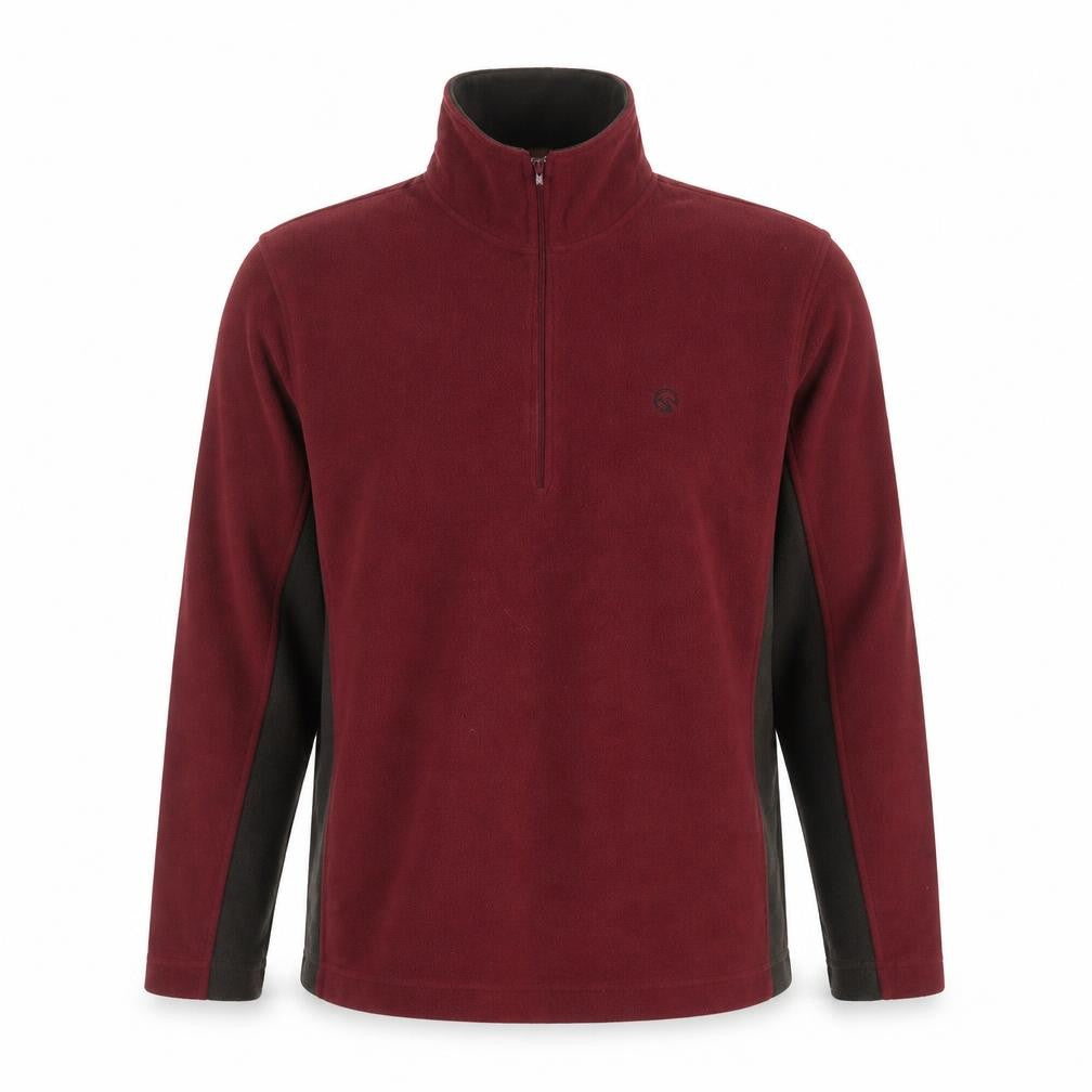 Front view of Hawkshead Men's Red Fleece 1/4 Zip Pullover Sweatshirt, size L