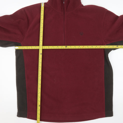 Hawkshead Men's Red Fleece 1/4 Zip Pullover Sweatshirt Size L