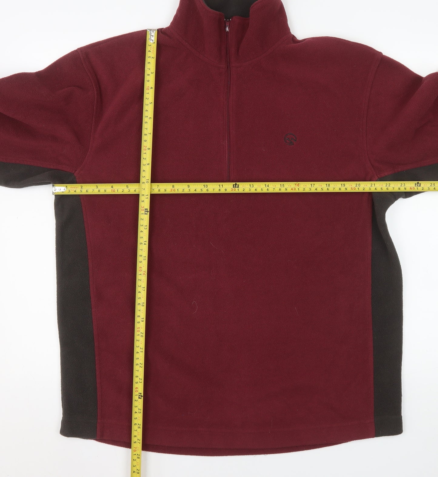 Hawkshead Men's Red Fleece 1/4 Zip Pullover Sweatshirt Size L