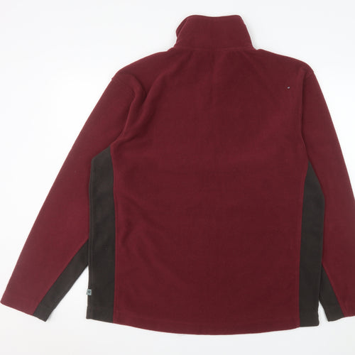 Hawkshead Men's Red Fleece 1/4 Zip Pullover Sweatshirt Size L