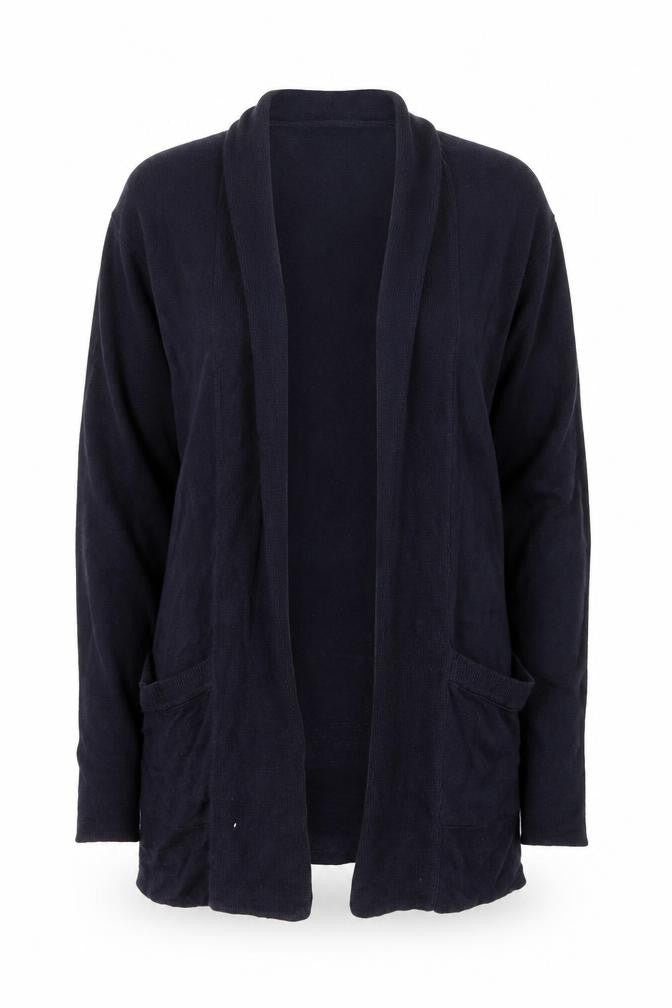 Front view of Gap Women’s Black Cotton Blend Open Front Cardigan, size S