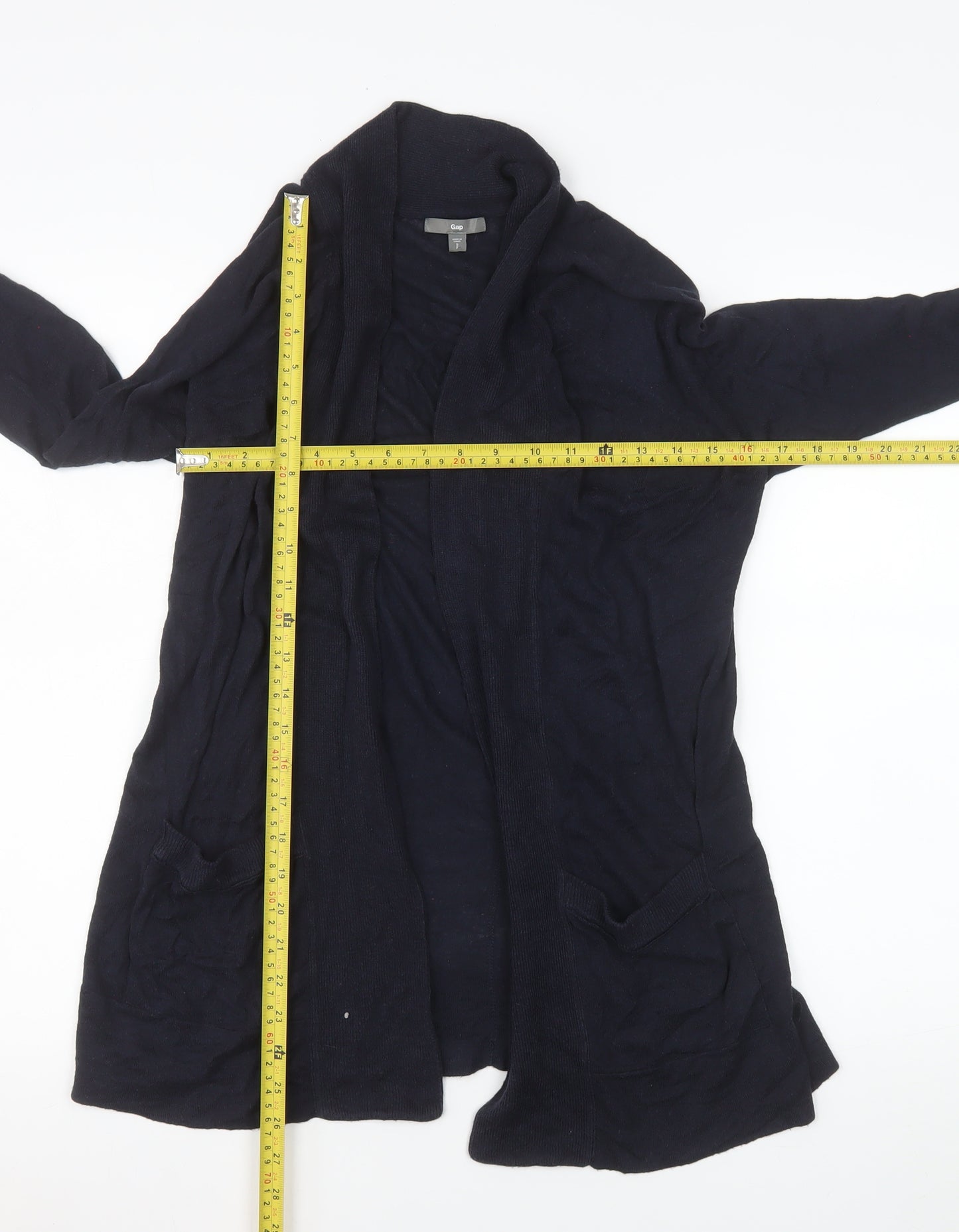 Gap Women’s Black Cotton Blend Open Front Cardigan Size S