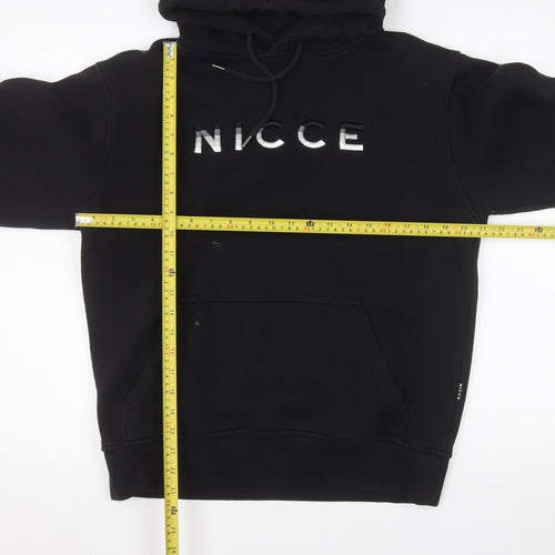 NICCE Mens Black Pullover Hoodie Fleece Logo M Regular Fit