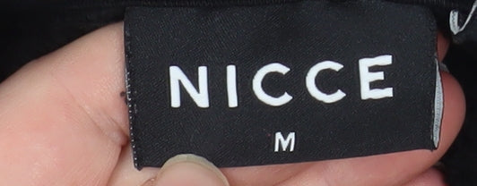 NICCE Mens Black Pullover Hoodie Fleece Logo M Regular Fit