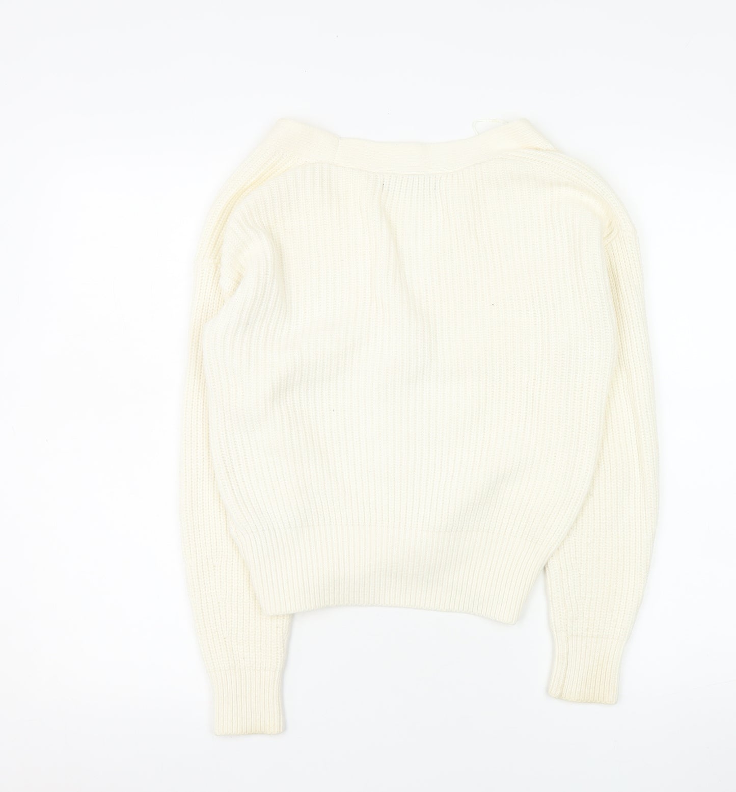 Marks and Spencer Womens Ivory XS Chunky Knit Button Cardigan