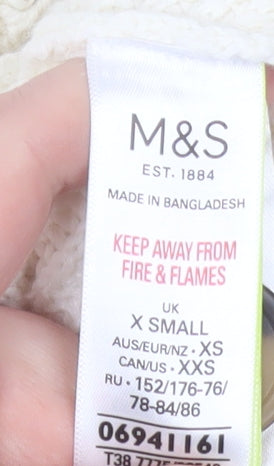 Marks and Spencer Womens Ivory XS Chunky Knit Button Cardigan