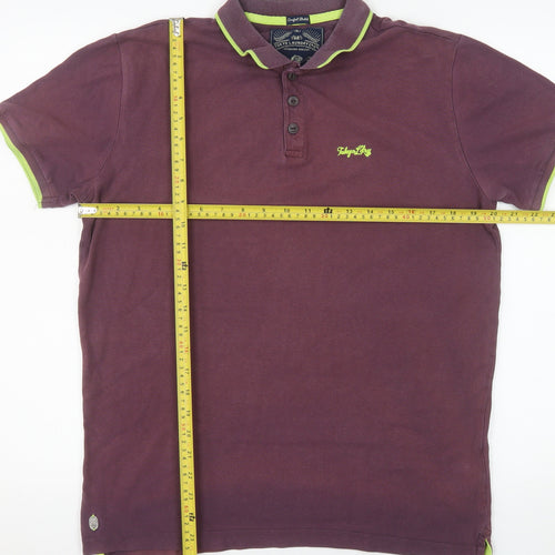 Tokyo Laundry Men's Purple Collared Cotton Polo Shirt Size M