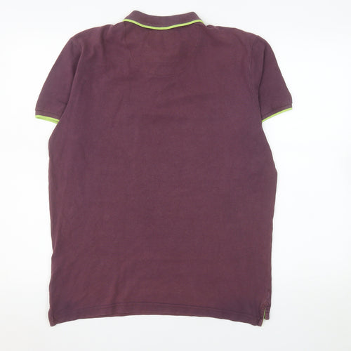 Tokyo Laundry Men's Purple Collared Cotton Polo Shirt Size M