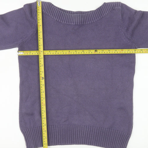 Marks & Spencer Women’s Purple Cotton Knit 3/4 Sleeve Pullover Jumper UK 12
