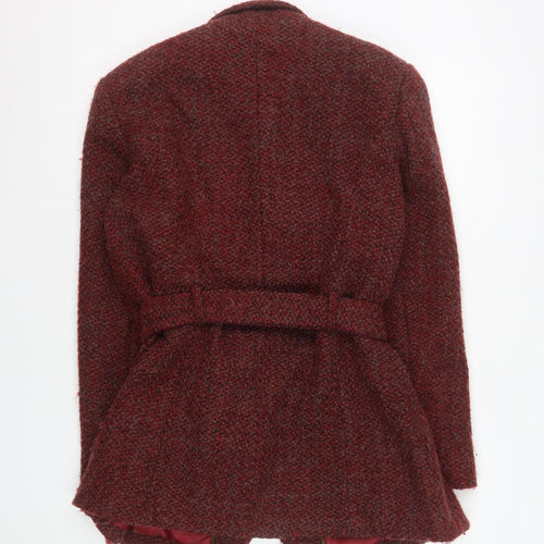 Klass Collection Women's Red Wool Blend Belted Coat Size 16