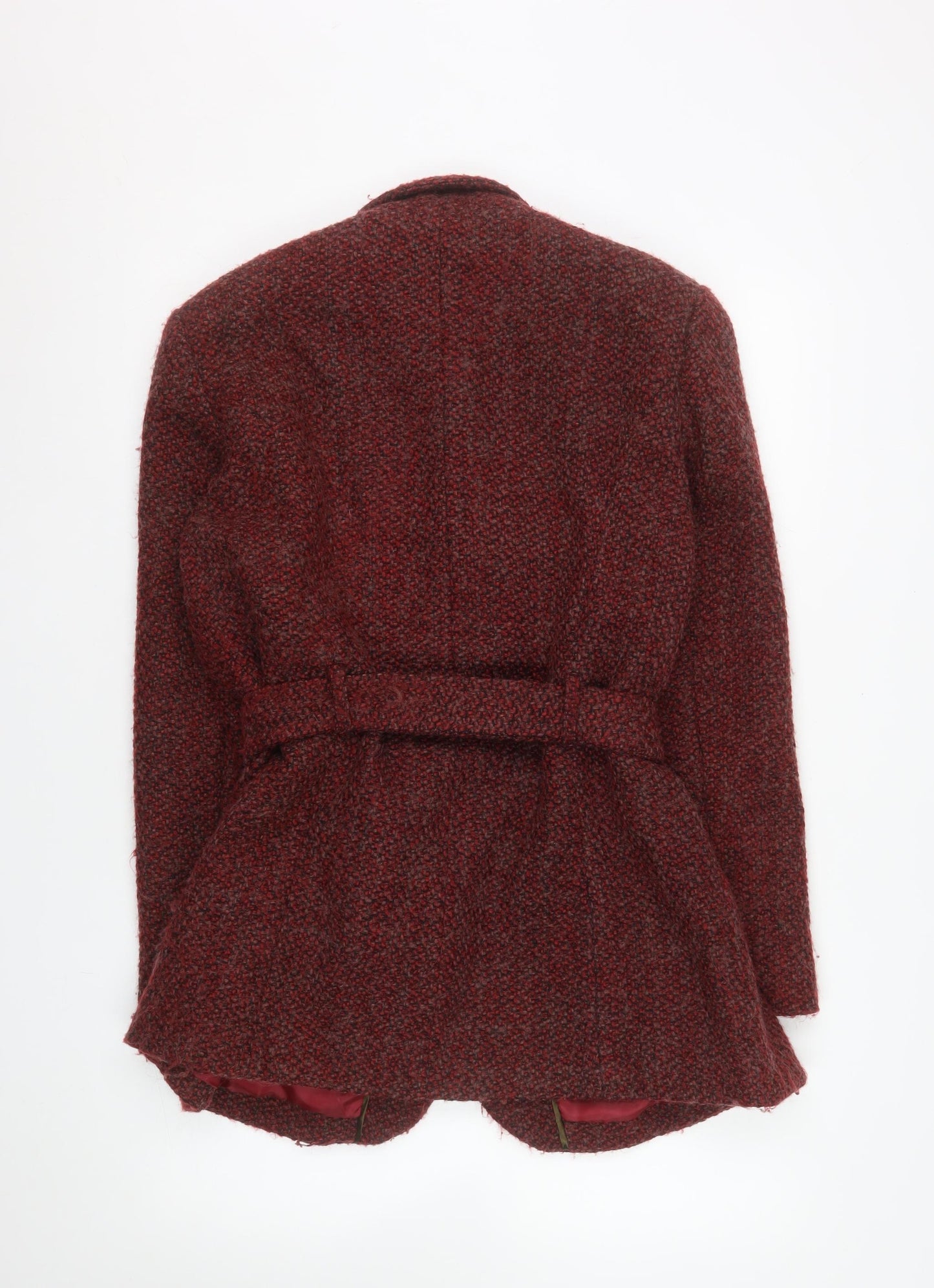 Klass Collection Women's Red Wool Blend Belted Coat Size 16