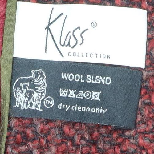 Klass Collection Women's Red Wool Blend Belted Coat Size 16