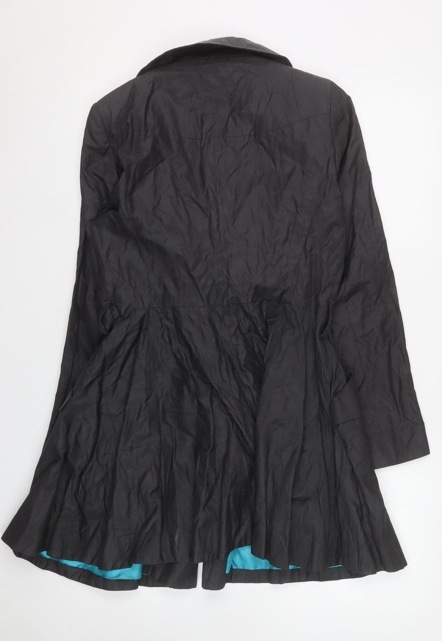 Next Signature Black Women's Size 8 Double Breasted Trench Coat
