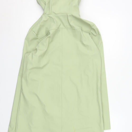 Crivit Women's Green Long Hooded Waterproof Rain Coat Size 14