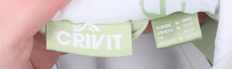 Crivit Women's Green Long Hooded Waterproof Rain Coat Size 14