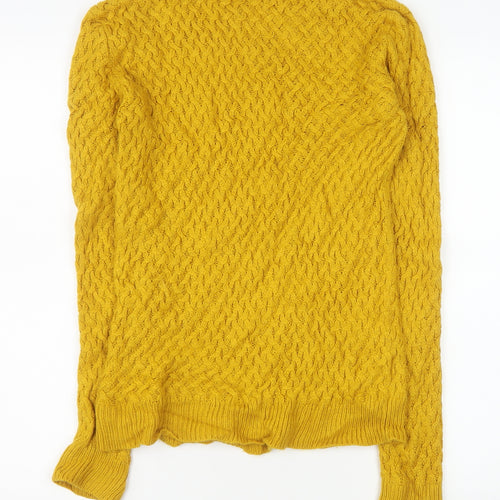 Oakridge Women Mustard Cable-Knit Jumper Medium Acrylic Pullover