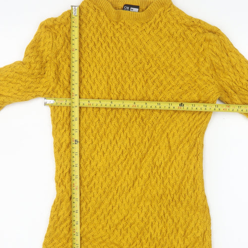 Oakridge Women Mustard Cable-Knit Jumper Medium Acrylic Pullover