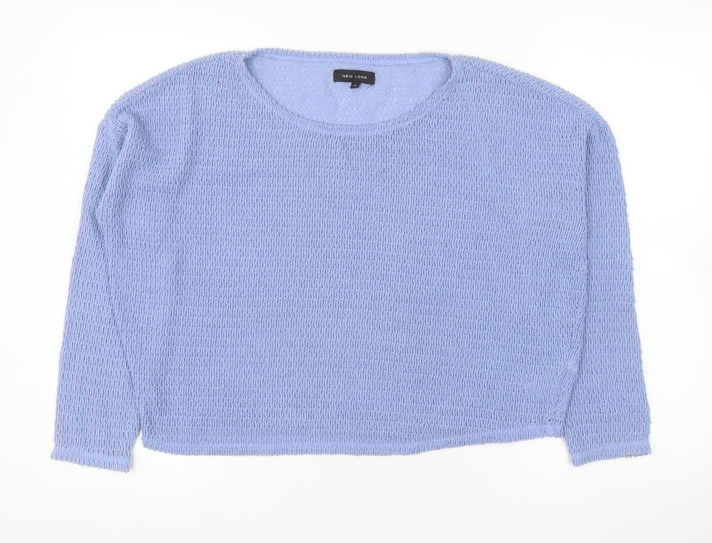 New Look Women's Blue Pullover Sweatshirt Size 16 Knit Long Sleeve
