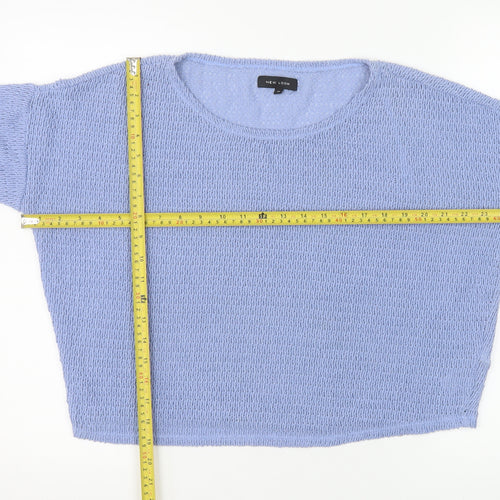 New Look Women's Blue Pullover Sweatshirt Size 16 Knit Long Sleeve