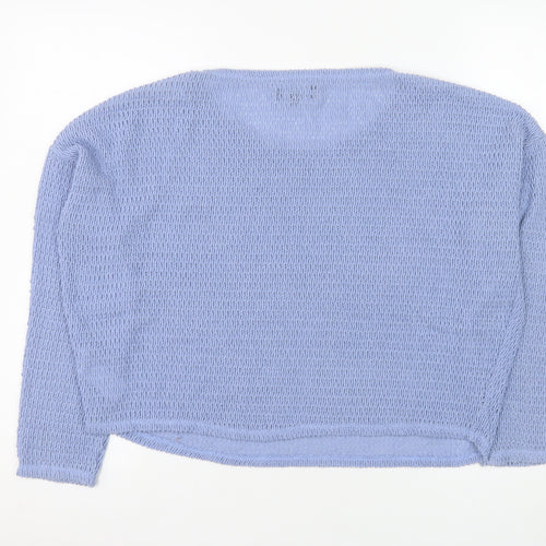 New Look Women's Blue Pullover Sweatshirt Size 16 Knit Long Sleeve