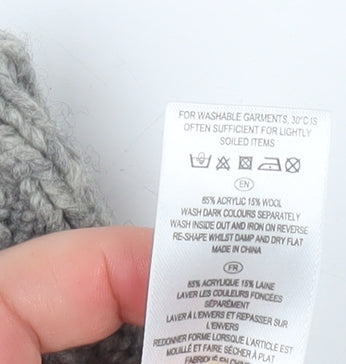 Myleene Klass Women’s Grey Chunky-Knit High Neck Jumper Size 10
