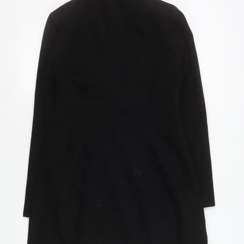New Look Womens Black Size 10 Biker Coat with Zip Pockets