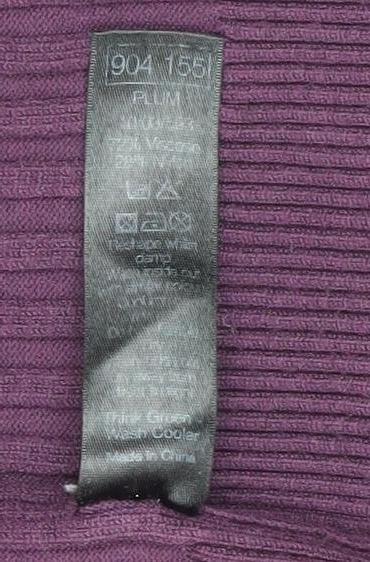 M&Co Women’s Purple Ribbed Knit Long Cardigan Size 16