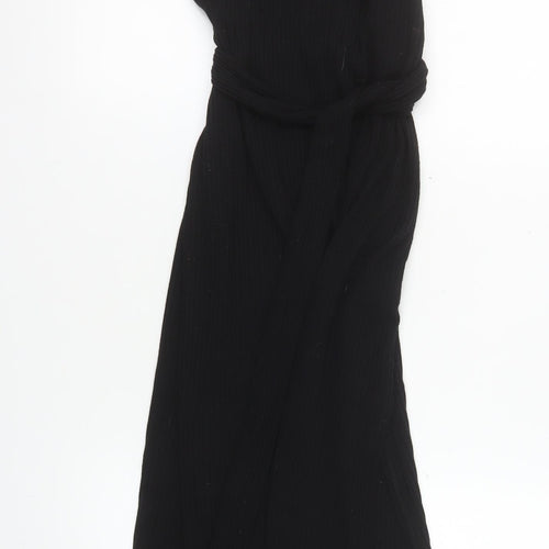 Miss Selfridge Women’s Black Bodycon Midi Dress Size 14 Stretch Knit