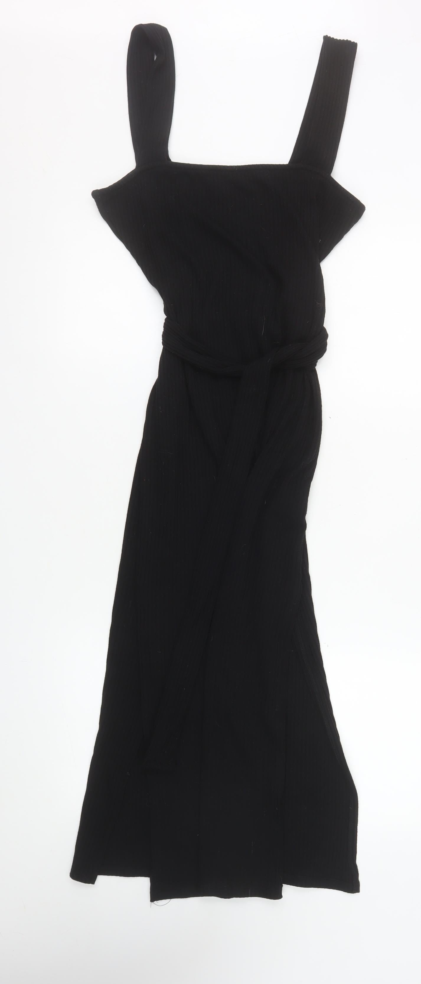 Miss Selfridge Women’s Black Bodycon Midi Dress Size 14 Stretch Knit