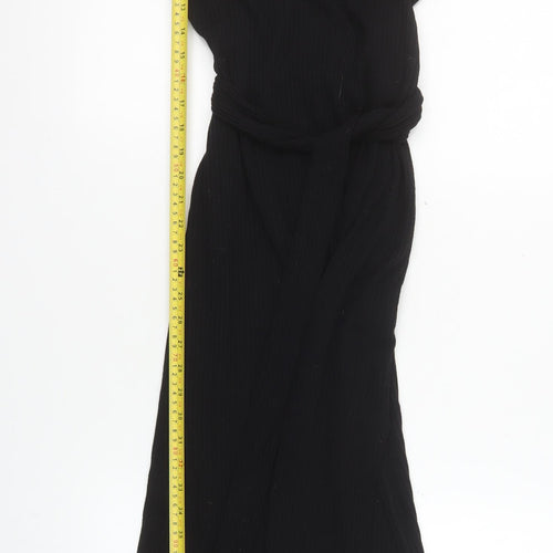 Miss Selfridge Women’s Black Bodycon Midi Dress Size 14 Stretch Knit