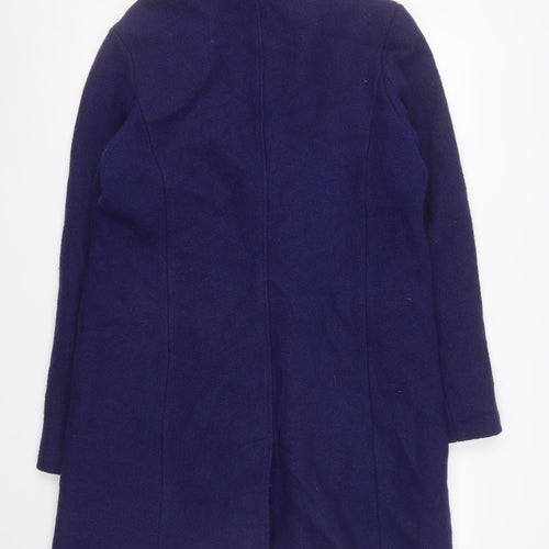 Lands' End Women’s Blue Wool Blend Mid-Length Overcoat Size 14