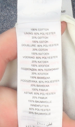 New Look Women Blue Cotton Single-Breasted Blazer Size 12