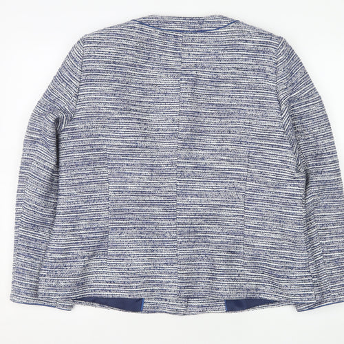 Eastex Women’s Blue Striped Woven Lined Blazer Jacket Size 16