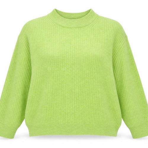 H&M Women Green Mock Neck Ribbed Knit Jumper Size 12
