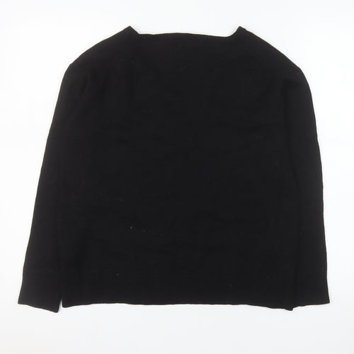 Hush Womens Black Star V-Neck Lightweight Knit Jumper Size S