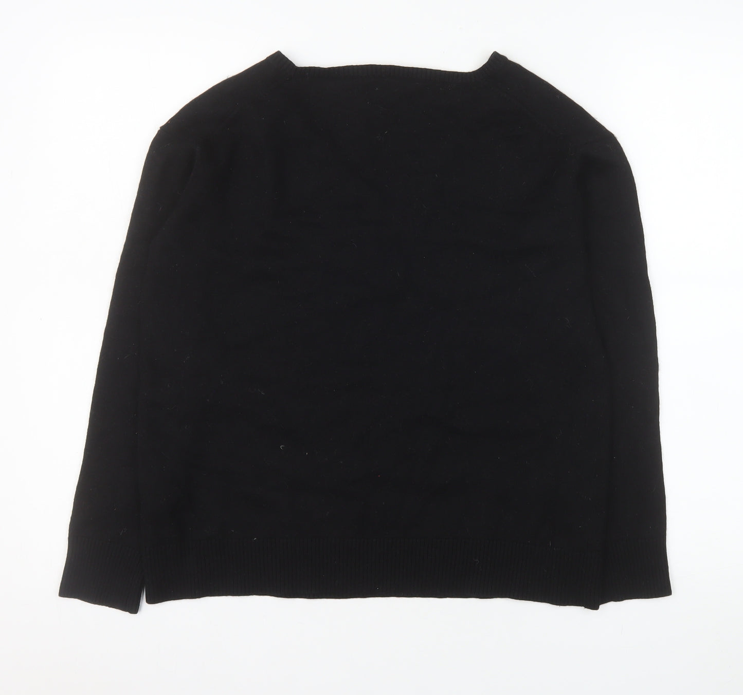 Hush Womens Black Star V-Neck Lightweight Knit Jumper Size S