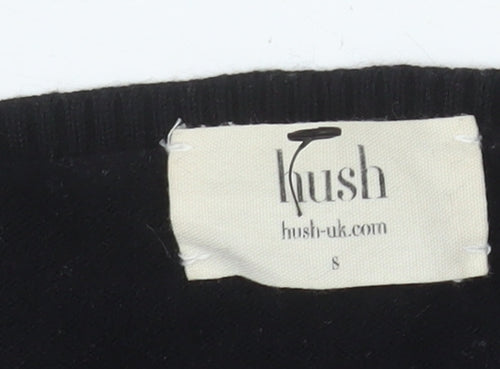 Hush Womens Black Star V-Neck Lightweight Knit Jumper Size S